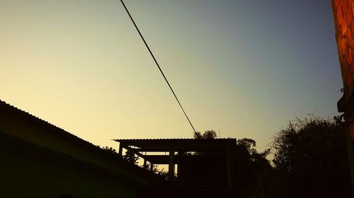 Low angle view of building against clear sky