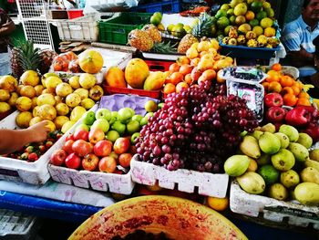 Fruits for sale at market stall