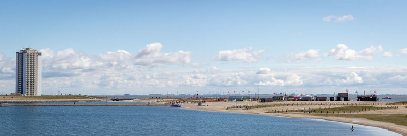 Panoramic view of cityscape against sky