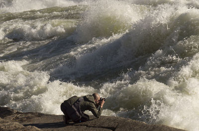 Man standing in water