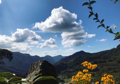 Scenic view of mountains against sky