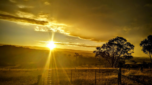 Sun shining through clouds