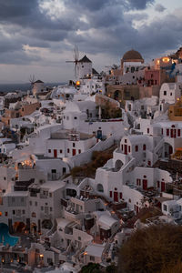High angle view of townscape against sky