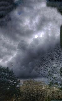 Storm clouds over landscape