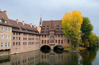 View of river with buildings in background