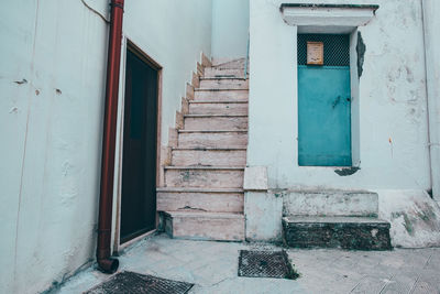 Closed door of building