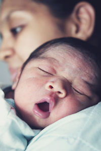 Close-up portrait of cute baby