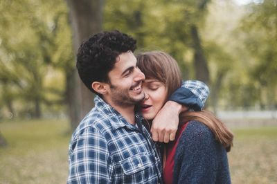 Portrait of smiling young couple