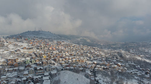 Aerial view of buildings in city