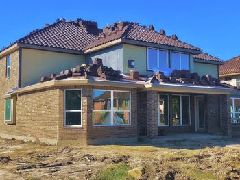Exterior of building against clear blue sky