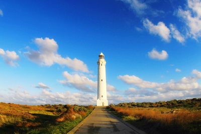 Scenic view of lighthouse against sky