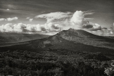 Scenic view of volcanic landscape against sky