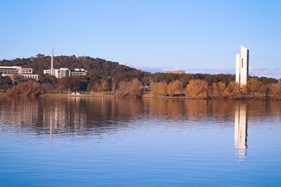 Reflection of built structures in water