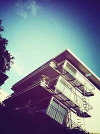 Low angle view of built structure against blue sky