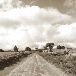 Road amidst trees against sky