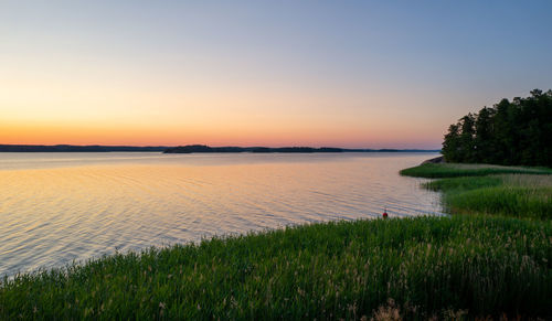 Scenic virew of sea against sky during sunset