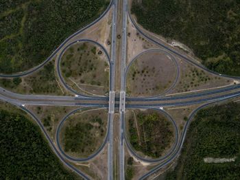High angle view of street