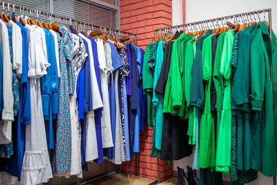 Clothes drying on rack