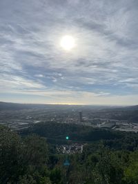 High angle view of cityscape against sky
