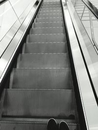 Low angle view of escalator