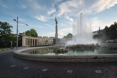 Fountain against sky