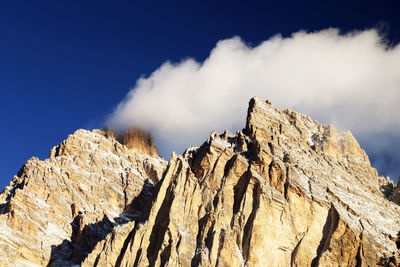 Panoramic view of rock formation against sky