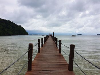 Pier over sea against sky