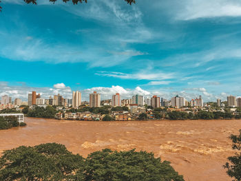 Buildings against sky in city