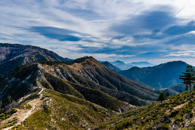 Scenic view of mountains against sky