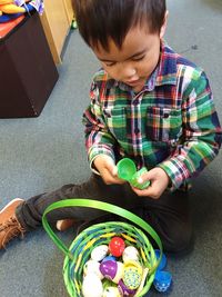 Cute girl playing in pool