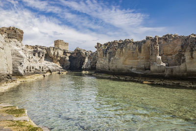 Rock formations in water