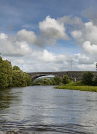 Bridge over river against sky