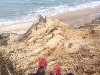 Low section of person at beach