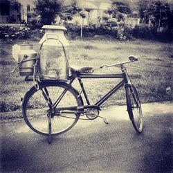 Bicycle parked at roadside