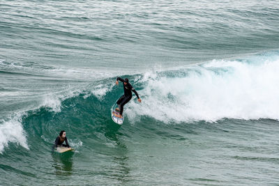 Man surfing in sea