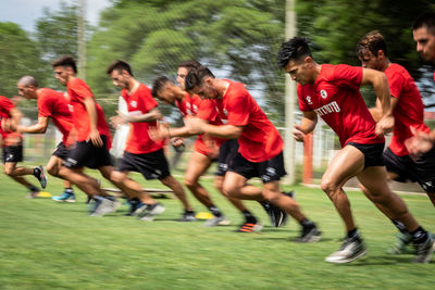 Group of people running