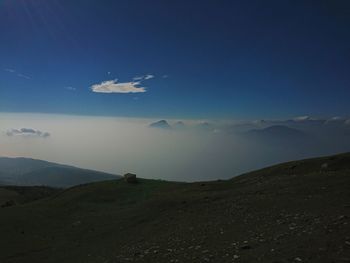 Scenic view of land against sky