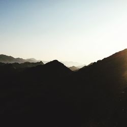 Scenic view of mountains against clear sky