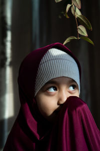 Close-up portrait of cute girl