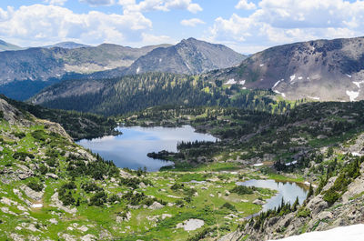 Missouri lakes from missouri pass, in the holy cross wilderness, near fancy pass, red cliff, co. usa