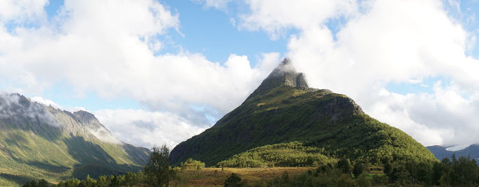 Scenic view of mountains against sky