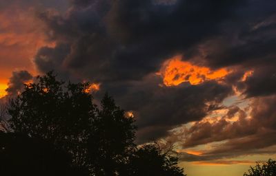 Low angle view of dramatic sky