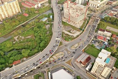 High angle view of cityscape