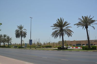 View of road against blue sky