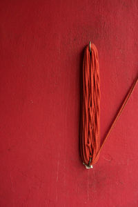 Close up of red wall