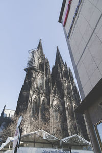 Low angle view of temple against clear sky