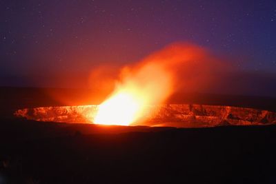 Scenic view of landscape at night