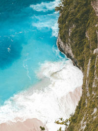 High angle view of beach