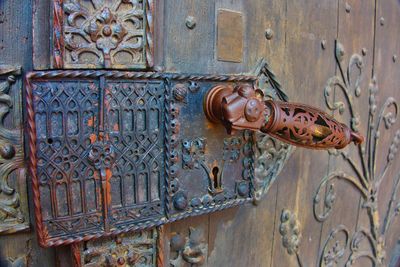 Close-up of rusty metal door