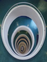 High angle view of spiral staircase of building